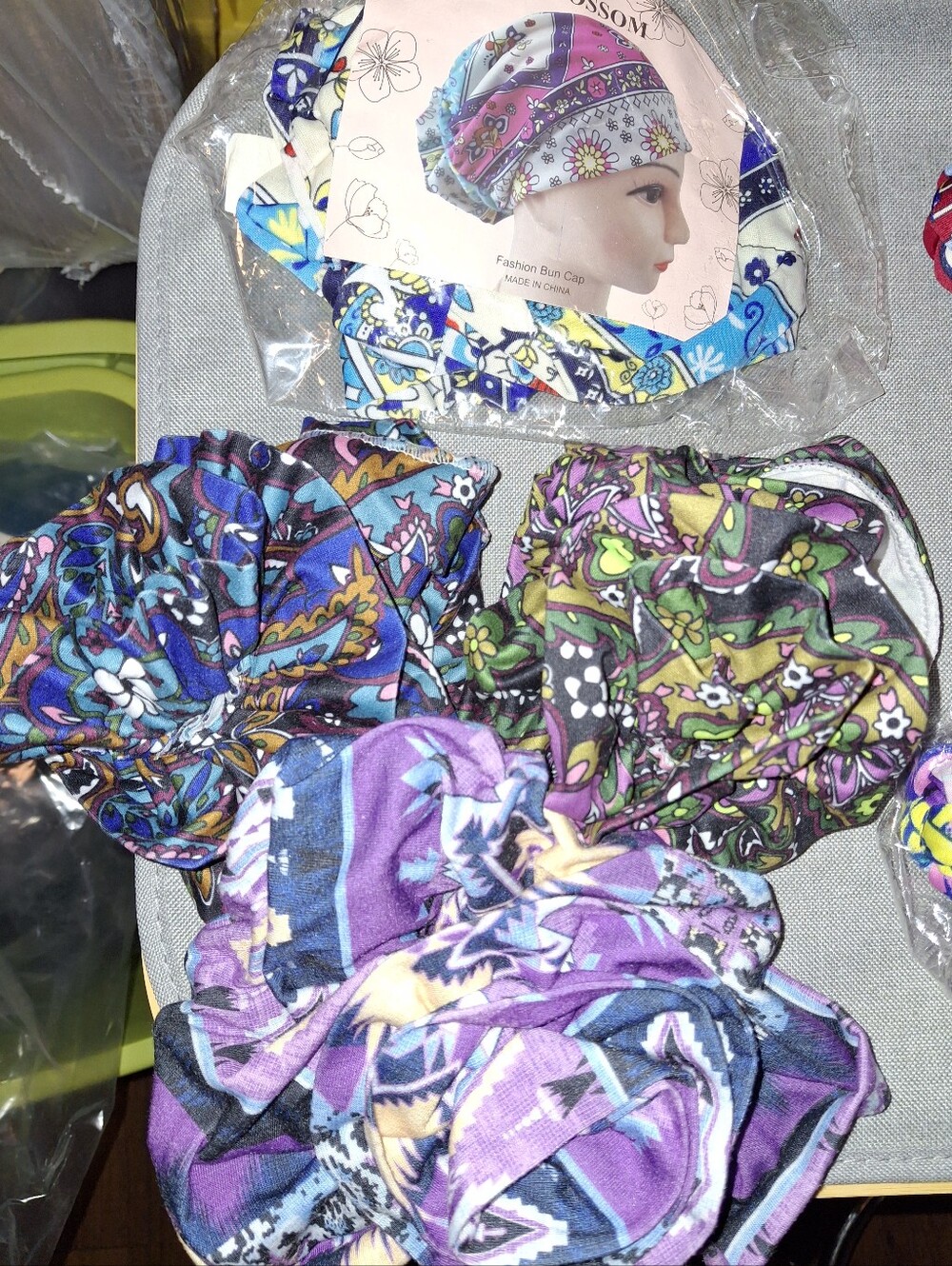 Colorful Patterned Headcovers (4) - Light Blue, Purple, Blue & Green